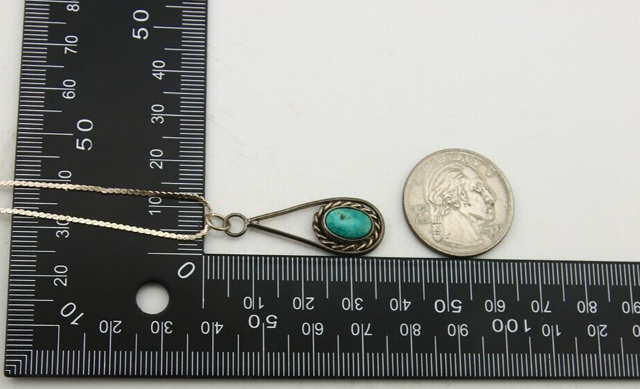 Navajo Necklace 925 Silver Natural Turquoise Artist Native American C.80's