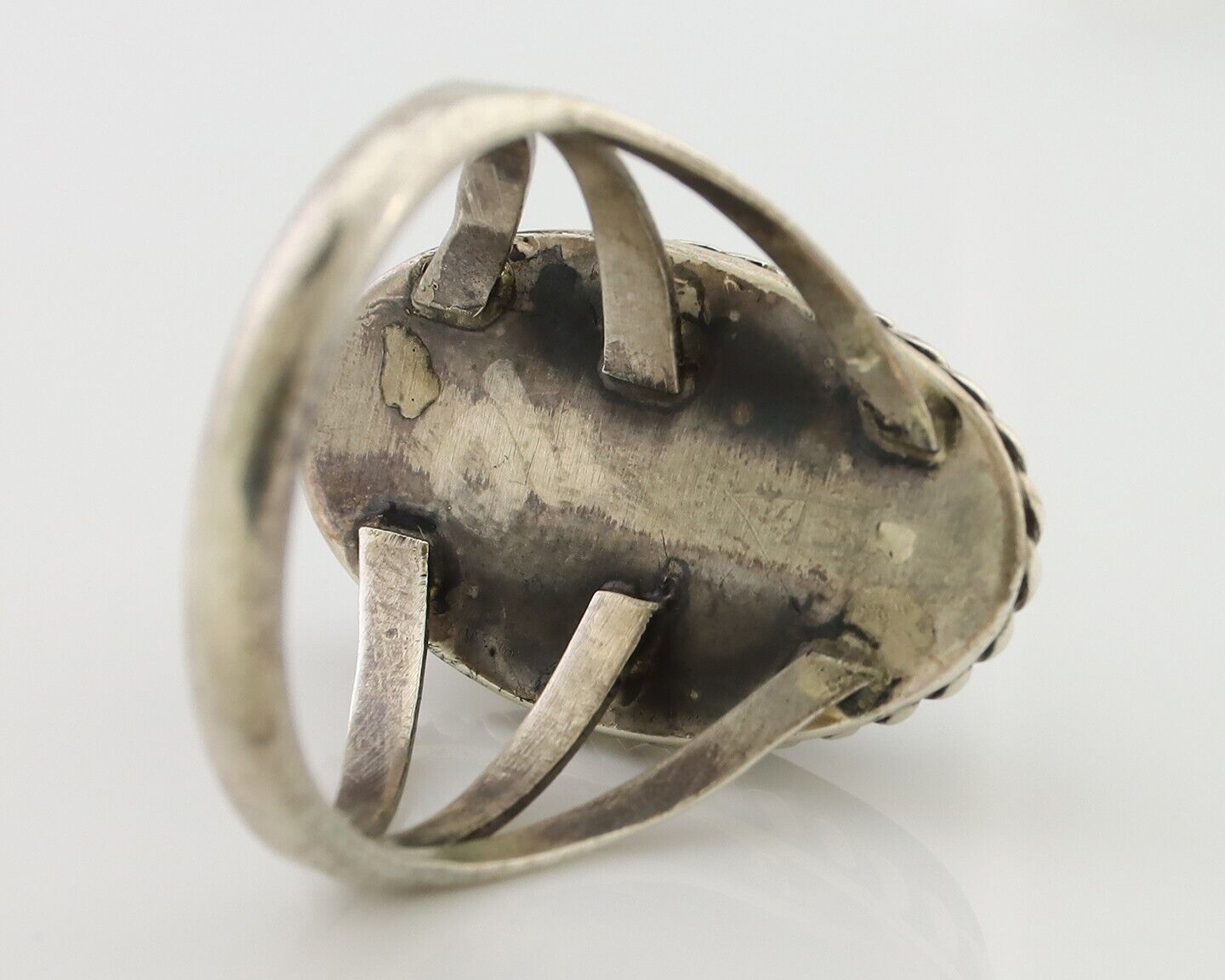 Navajo Ring 925 Silver Natural Turquoise Native American Artist C.80's