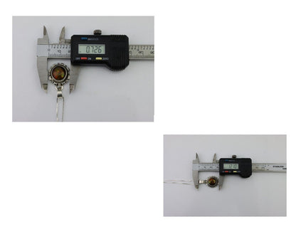 Navajo Handmade Necklace 925 Silver Fire Opal Artist Signed Sunburst C.80's