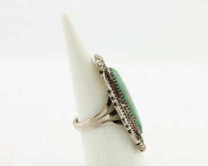 Navajo Ring .925 Silver Manassas Turquoise Native American Artist C.80's