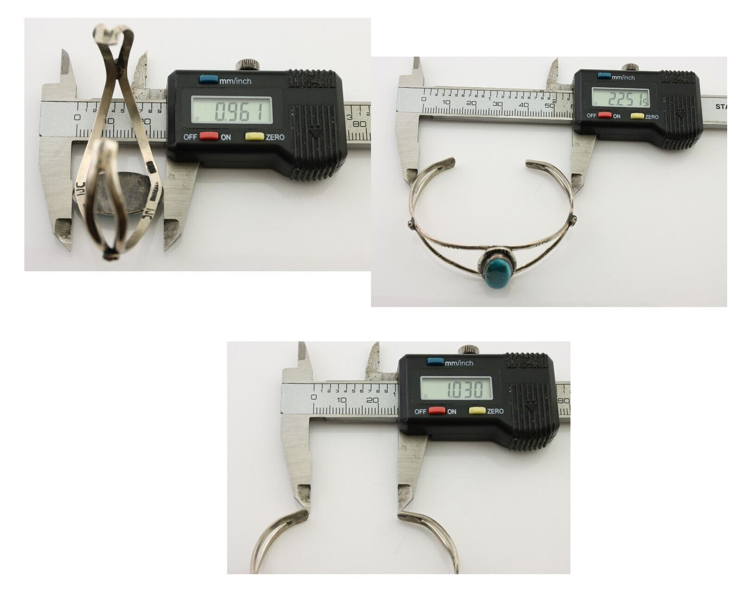 Navajo Bracelet 925 Silver Kingman Turquoise Artist Signed IJC C.80's