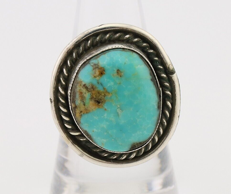 Navajo Handmade Ring 925 Silver Turquoise Native American Artist C.80's