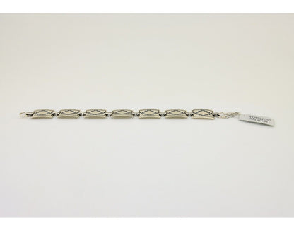 Navajo Hamdmade Link Bracelet 925 Silver Native American Artist C.80's