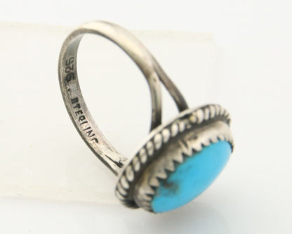 Navajo Ring 925 Sterling Natural Mined Arizona Turquoise C.80's Size 6.0