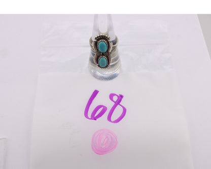 Navajo Ring 925 Silver Natural Blue Turquoise Native American Artist C.80's