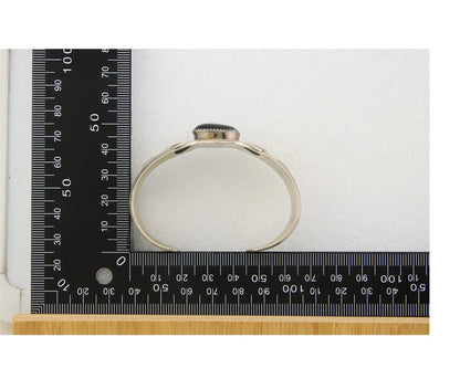 Navajo Bracelet 925 Silver Natural Onyx Cuff Artist Signed HRM C.80's