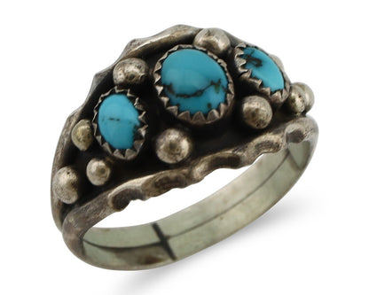 Navajo Ring 925 Silver Turquoise Artist Signed E SkyStone Creations C.80's
