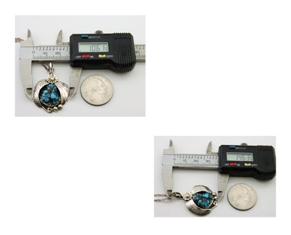 Navajo Necklace 925 Silver Natural Turquoise Native American Artist C.80's