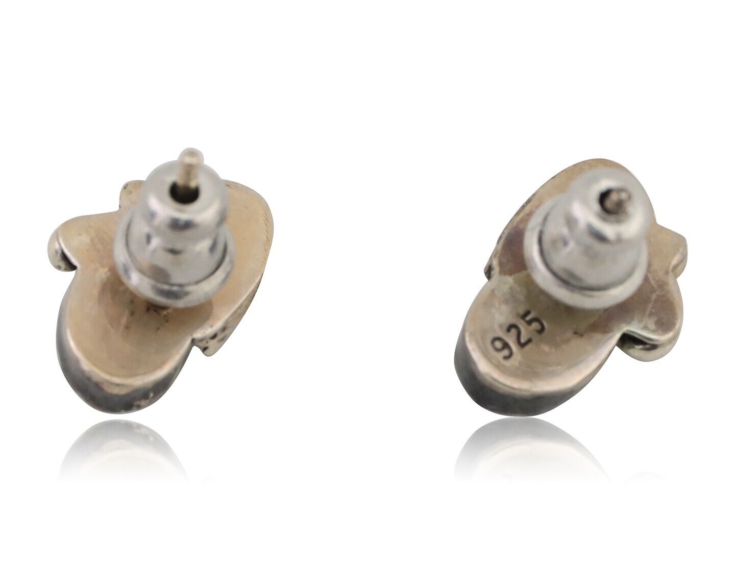 Navajo Handmade Earrings 925 Silver Natural Turquoise Native Artist C.80's