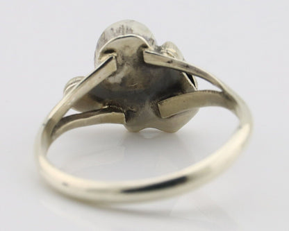 Navajo Ring .925 Silver Sleeping Beauty Turquoise Native American Artist C.80's
