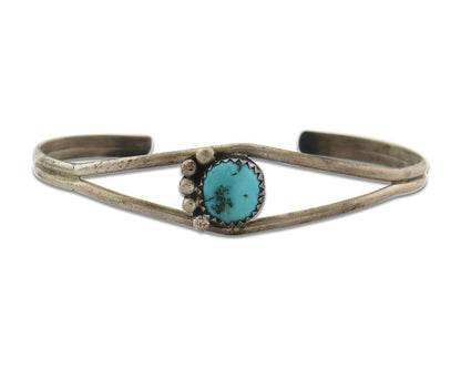 Vintage Navajo Bracelet 925 Silver Blue Turquoise Handmade Signed P