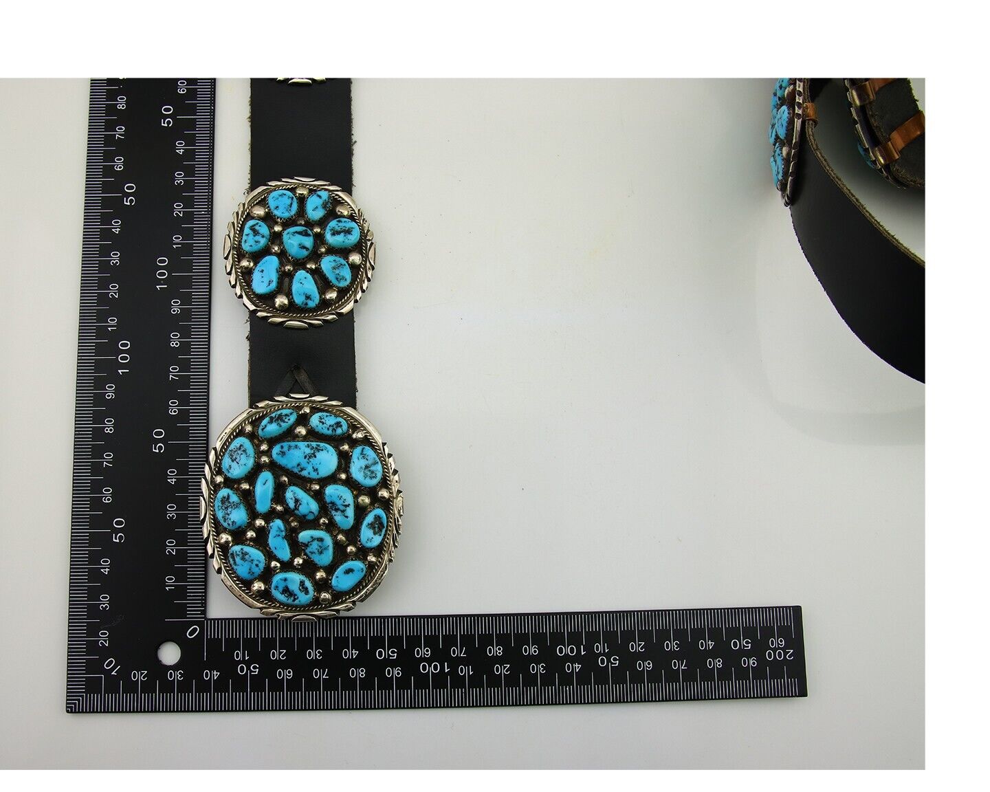 Navajo Concho Belt 925 Silver Handmade Artist Signed Gregory Moore C.1980's