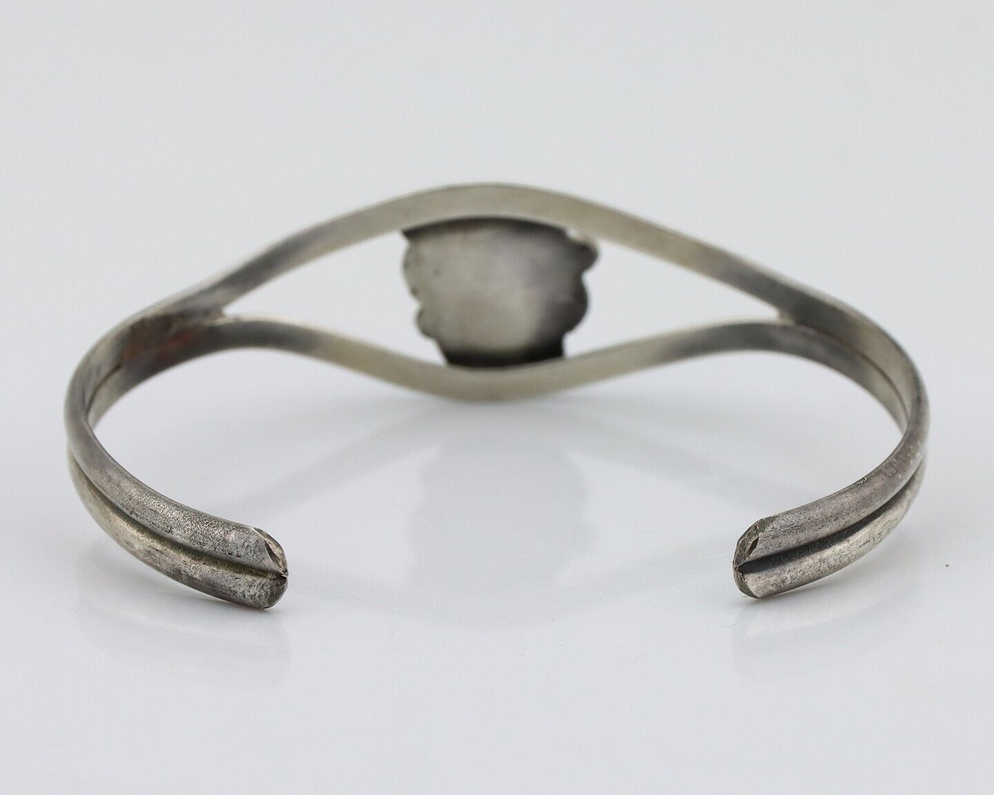 Navajo Bracelet 925 Silver Natural Red Coral Native American Artist C.80's