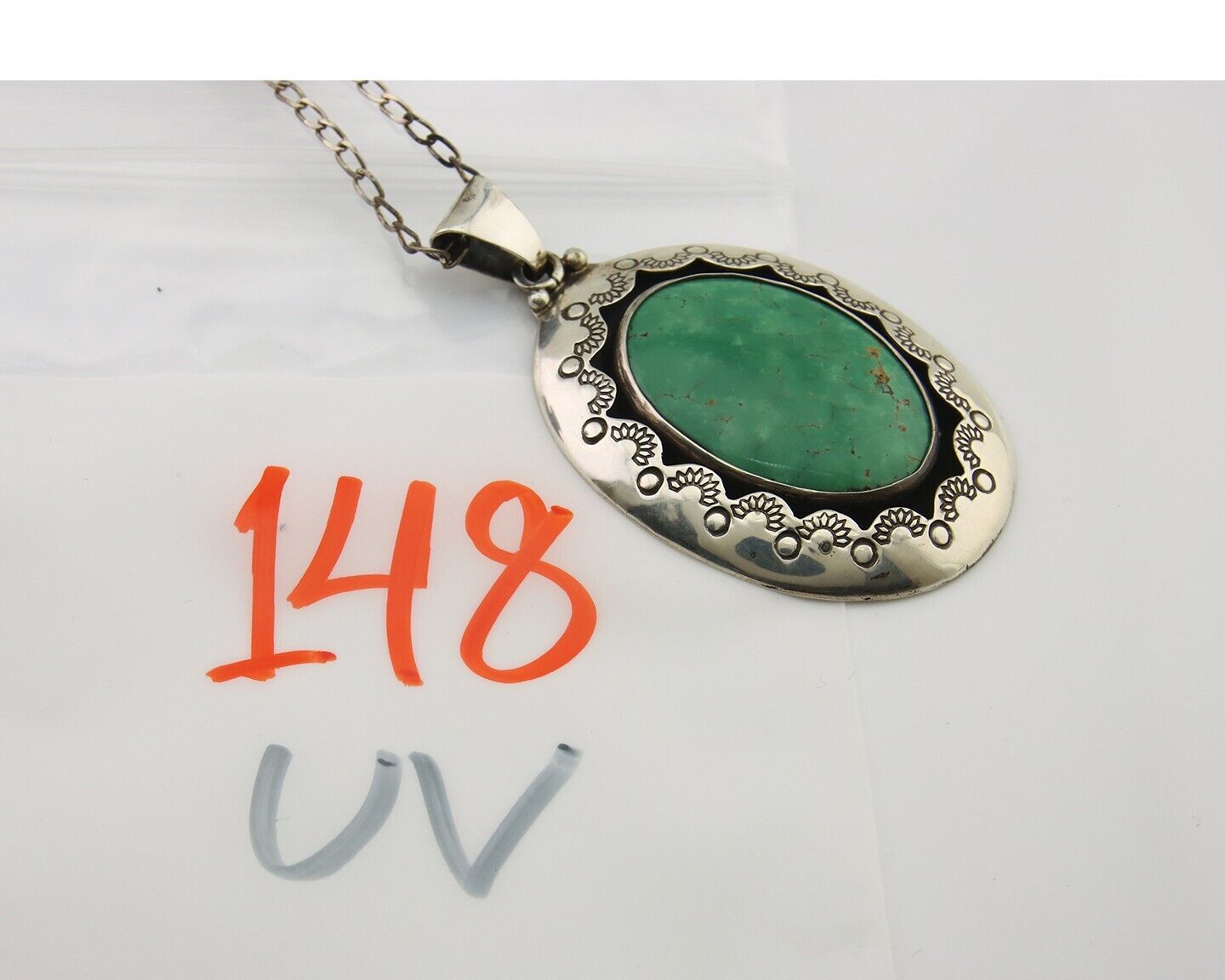 Navajo Necklace 925 Silver Natural Turquoise Artist Signed M Montoya C.80's