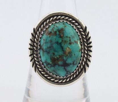 Navajo Ring 925 Silver Turquoise Signed William Denetdale Size 7.25 C.80's