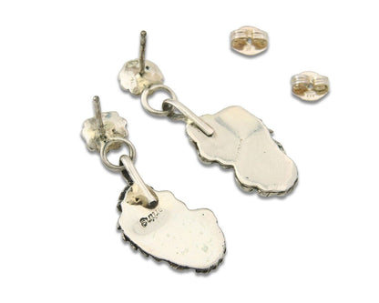 Navajo Earrings 925 Silver Natural Turquoise Native American Artist C.80's