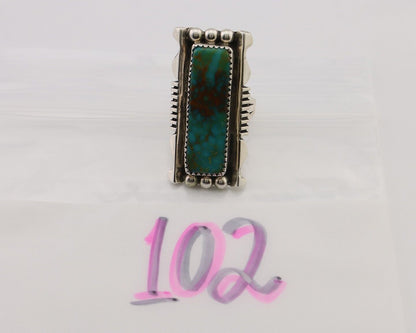 Navajo Hamdmade Ring 925 Silver Kingman Turquoise Artist Signed B C.80's