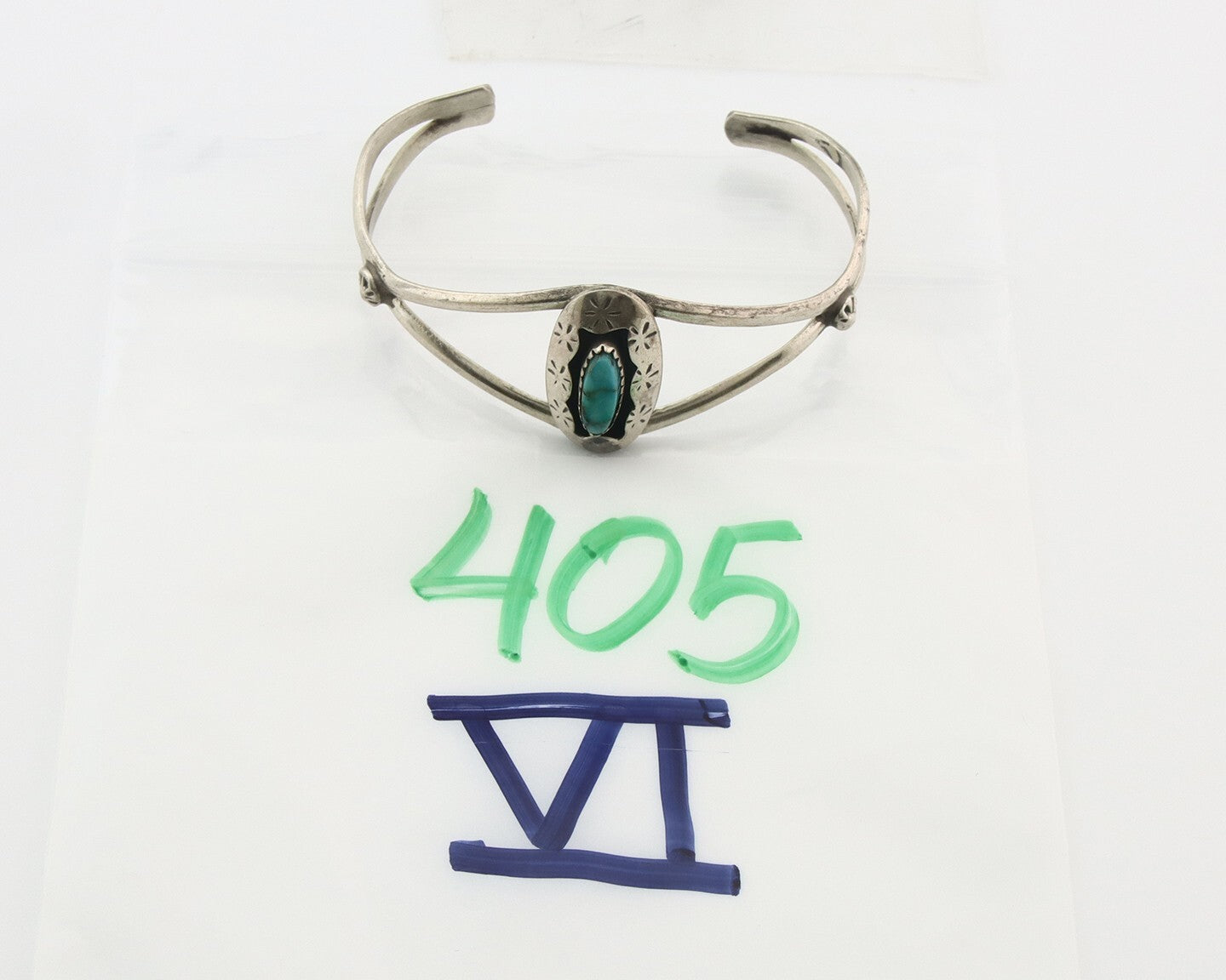Vintage Navajo Bracelet 925 Silver Blue Turquoise Handmade