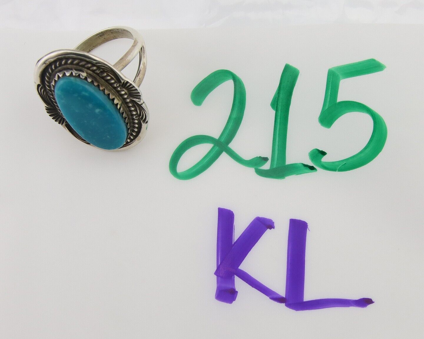 Navajo Handmade Ring 925 Silver Natural Turquoise Native Artist C.80's