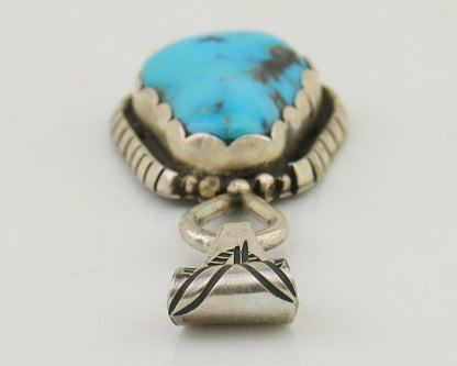 Navajo Sleeping Beauty Turquoise Pendant 925 Silver Signed Tony Guerro C.80's