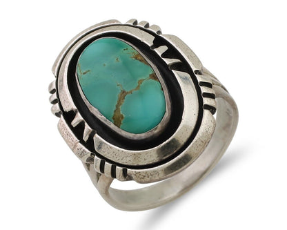 Navajo Ring 925 Silver Turquoise Signed William Denetdale Artist Sz 7.0 C.80's