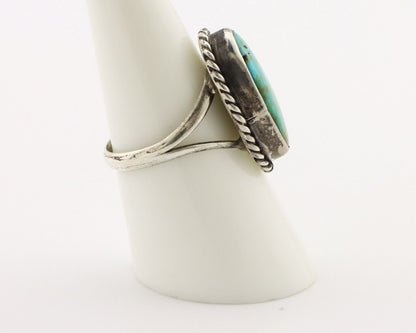 Navajo Ring 925 Silver Kingman Turquoise Artist Native American Signed C.80's