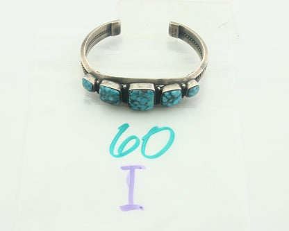 Navajo Bracelet 925 Silver Turquoise Cuff Artist Signed Harold Becenti C.80's