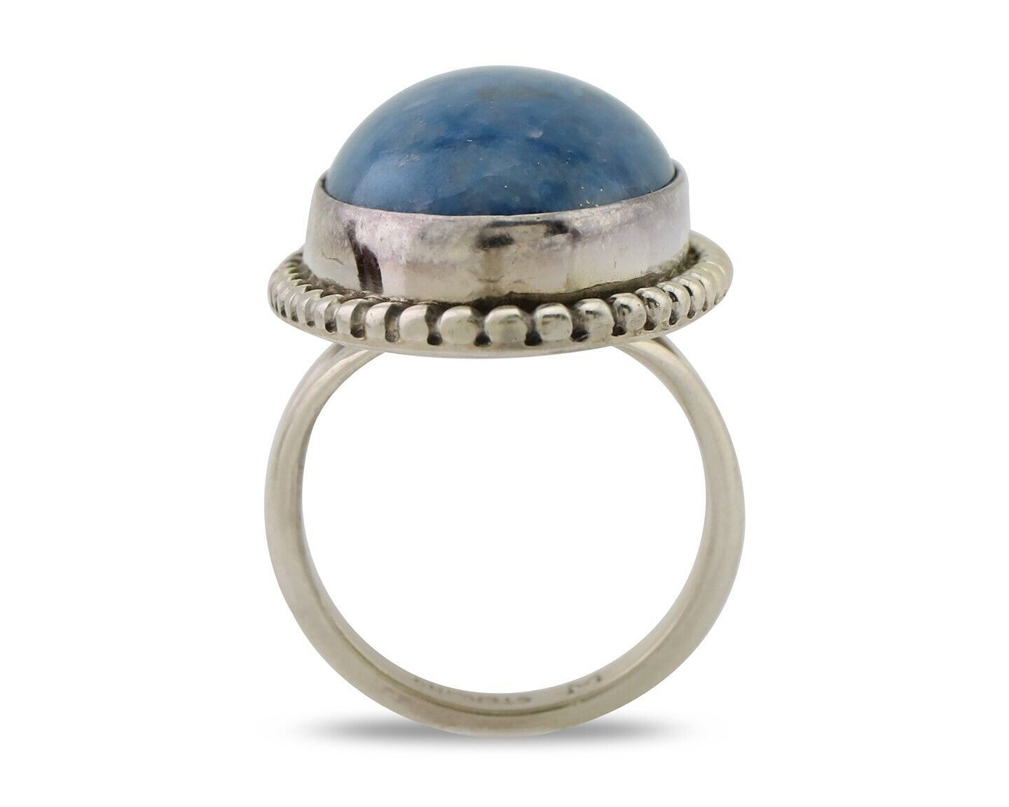 Navajo Handmade Ring 925 Silver Blue Denim Lapis Artist Signed M C.80's