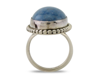 Navajo Handmade Ring 925 Silver Blue Denim Lapis Artist Signed M C.80's