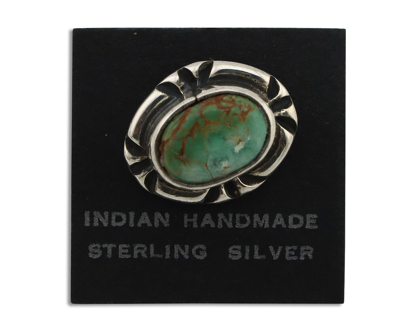 Navajo Tie Tack 925 Silver Natural Mined Turquoise Native American Artist C.80's
