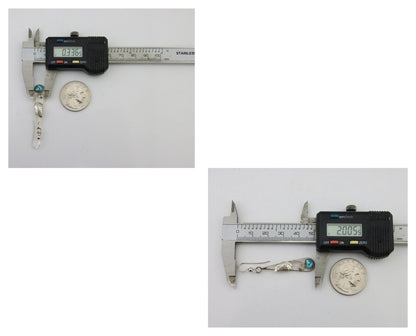 Navajo Dangle Earrings 925 Silver Natural Blue Turquoise Artist Signed JB C.80's