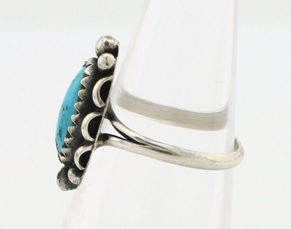 Navajo Ring 925 Silver Sleeping Beauty Turquoise Signed SkyStone Creations C80s