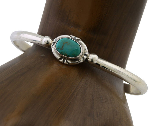 Navajo Bracelet 925 Silver Natural Turquoise Native American Artist C.80's