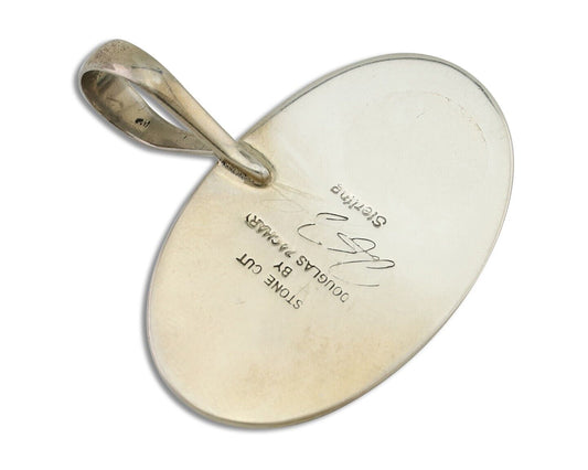 Navajo Mine 8 Turquoise Pendant 925 Silver Signed Doug Zachary C.80's