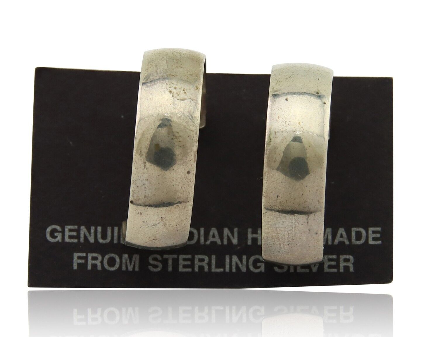 Navajo Earrings 925 Silver Hoop Dangle Native American Artist C.80's