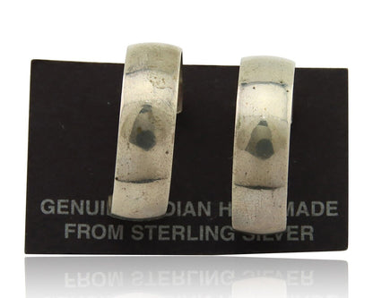 Navajo Earrings 925 Silver Hoop Dangle Native American Artist C.80's