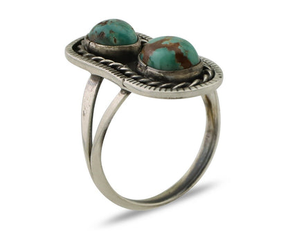 Navajo Handmade Ring 925 Silver Natural Turquoise Native American Artist C.80's