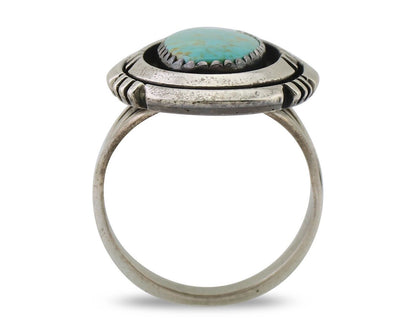 Navajo Ring 925 Silver Spiderweb Turquoise Signed William Denetdale Sz 8.0 C.80s