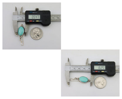Navajo Dangle Earrings 925 Silver Natural Turquoise Native Inca Mfg C.80's