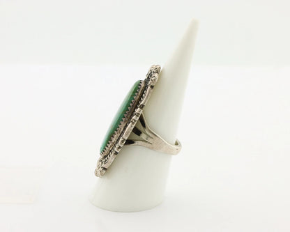 Navajo Ring .925 Silver Manassas Turquoise Native American Artist C.80's