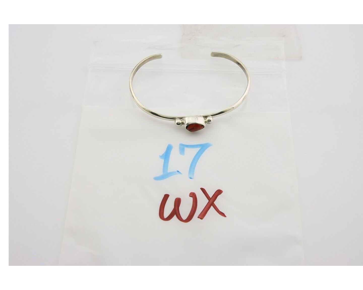 Navajo Bracelet .925 Silver Mediterranean Red Coral Cuff Native Artist C.80's