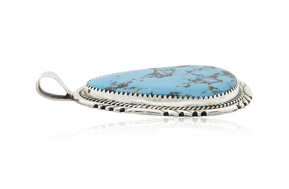 Rare Benjamin Piaso Navajo Artist Work of Art Turquoise .925 Silver Pendant