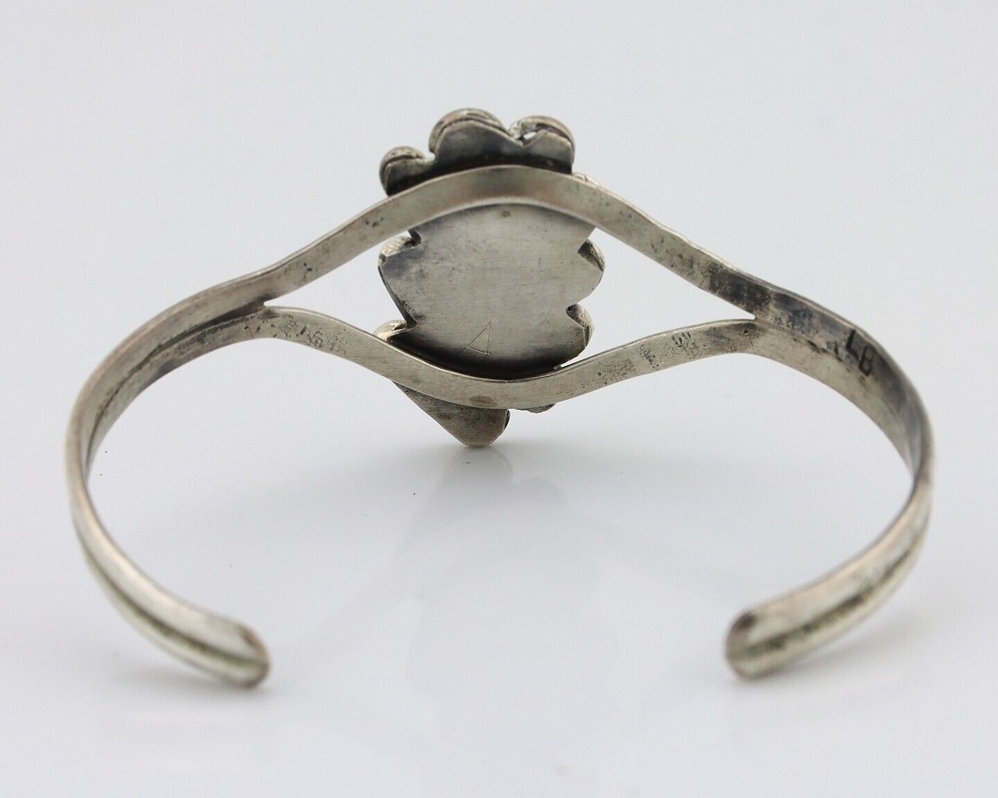 Navajo Bracelet 925 Silver Natural Red Coral Artist Signed L Begay C.80's
