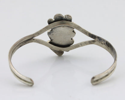 Navajo Bracelet 925 Silver Natural Red Coral Artist Signed L Begay C.80's