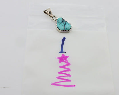 Navajo Necklace Pendant 925 Silver Turquoise Artist Tony Guerro C.80's