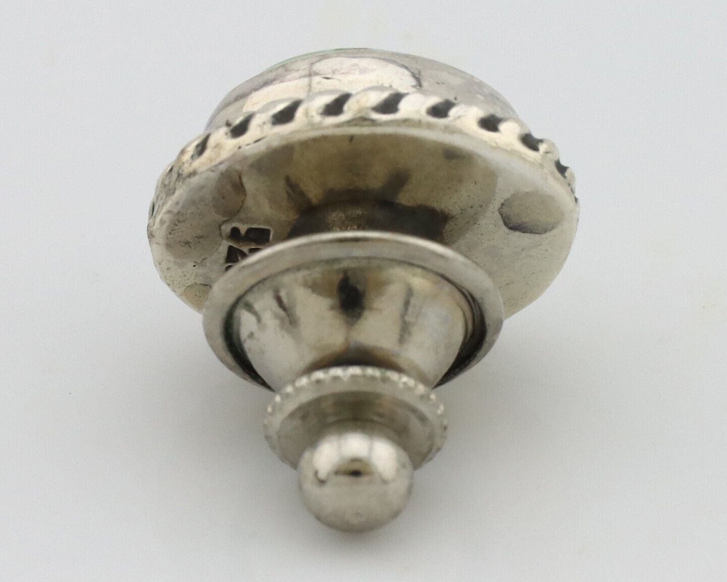 Navajo Tie Tack 925 Silver Natural Mined Turquoise Native American Artist C.80's