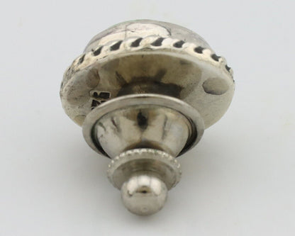 Navajo Tie Tack 925 Silver Natural Mined Turquoise Native American Artist C.80's