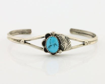 Navajo Handmade Bracelet 925 Silver Natural Blue Turquoise Native American C80s