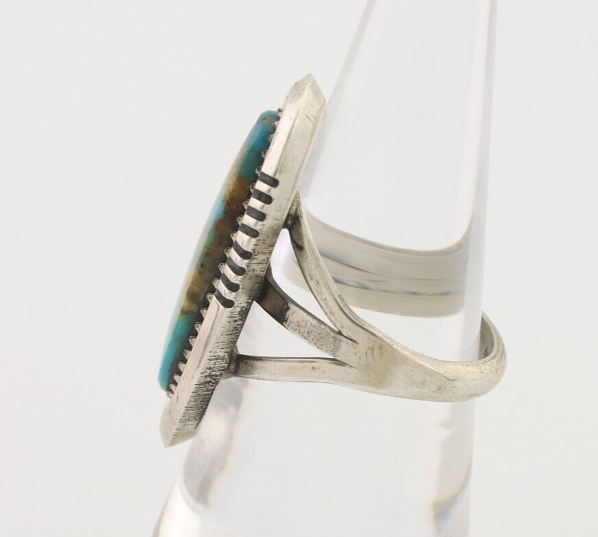 Navajo Ring 925 Silver Natural Blue Turquoise Native American Artist C.80's
