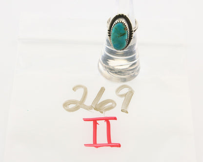 Navajo Ring 925 Sterling Turquoise Handmade Native Artist C.80's Size 4.75